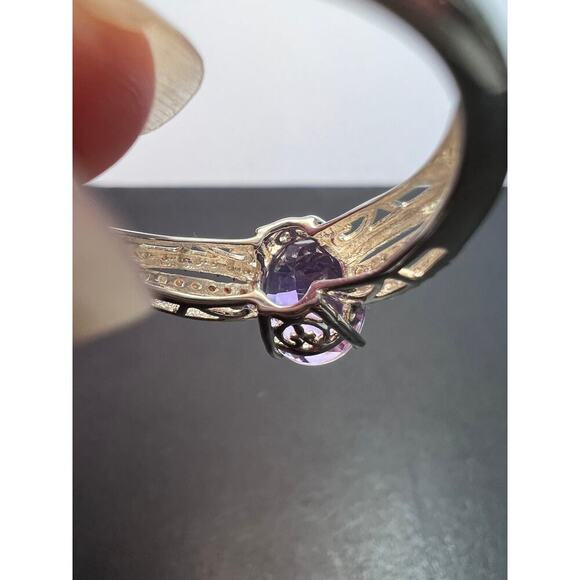 Amethyst sterling silver ring size 9 - Picture 11 of 11